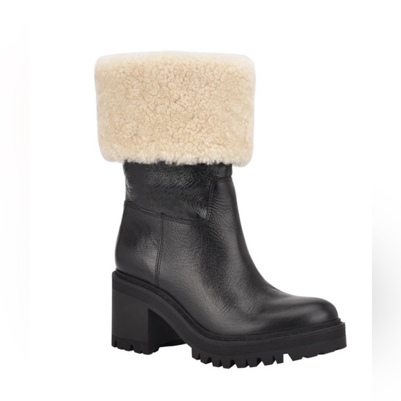 Marc Fisher Women’s Willoe Boot with genuine Shearling Trim - Picture 1 of 13